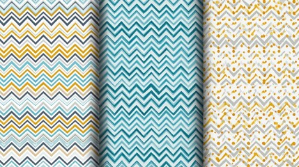 Decorative chevron pattern set with various colors for design and backgrounds