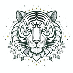 Obraz premium tiger head batik vector