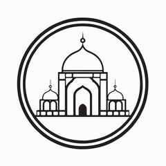 Mosque Vector Logo Islamic Festival Design on white background