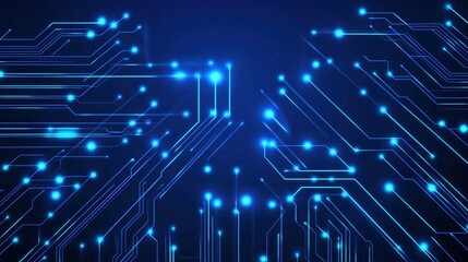 Obraz premium Abstract circuit board design with glowing lights