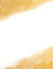 タイトルスペース付き・金色の上下ウェーブ背景素材・縦