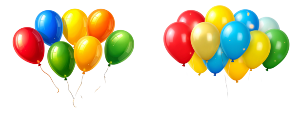 Colorful Balloon Overlay Set for Photography, Transparent PNG
