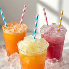 cocktail with ice and lemon