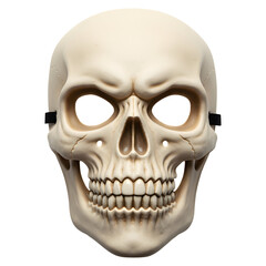 Obraz premium Beige skull mask with black elastic straps set on white or transparent background