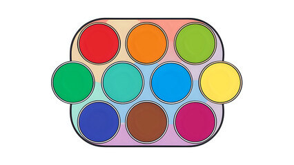 color palette ,illustration outline isolated on white background