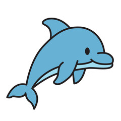 Cute Dolphin Animal Illustration