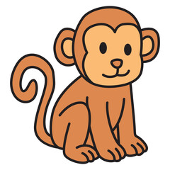 Obraz premium Cute Monkey Animal Illustration