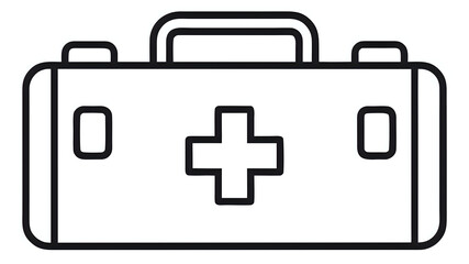 Obraz premium first aid kit ,illustration outline isolated on white background