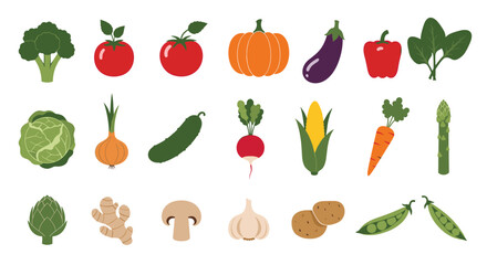 A vibrant collection of fresh healthy vegetables suitable for healthy eating and cooking.