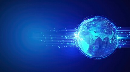Obraz premium Digital Globe with Data Flow