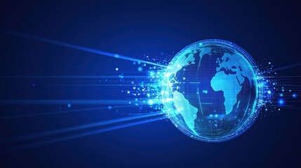 Obraz premium Global Network and Data Transmission