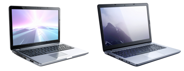 High-Performance Laptop with Glowing Keyboard, Modern Tech Design, Isolated on Transparent Background