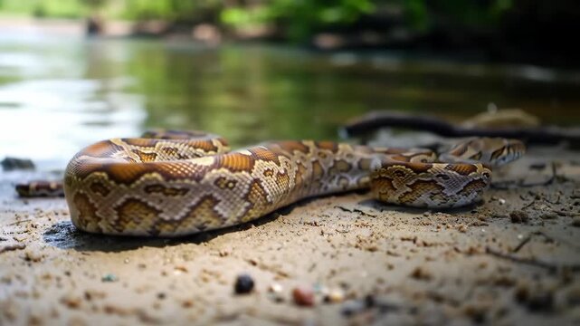 Python at the Water's Edge A Close-Up Look
