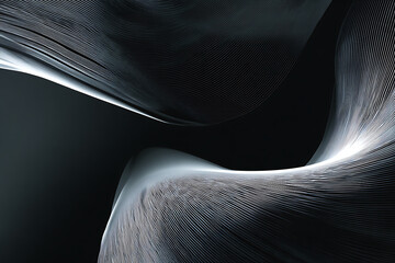 Abstract Waves of Light Creating Dynamic Flow in Dark Background