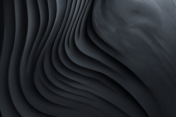 Elegant Black Wave Pattern with Smooth Textures and Depth Effects
