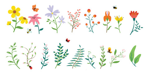 Spring Nature Vector Flat Collection