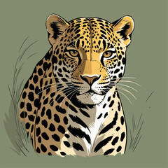 realistic leopard vector illustration