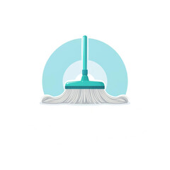 logo for a cleaning company, mop