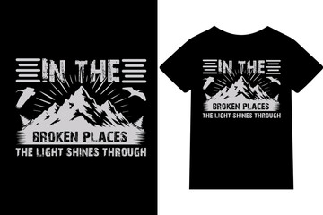 In the broken places, the light shines through Hanukkah T-shirt design or quote or mug or typography design or quotes