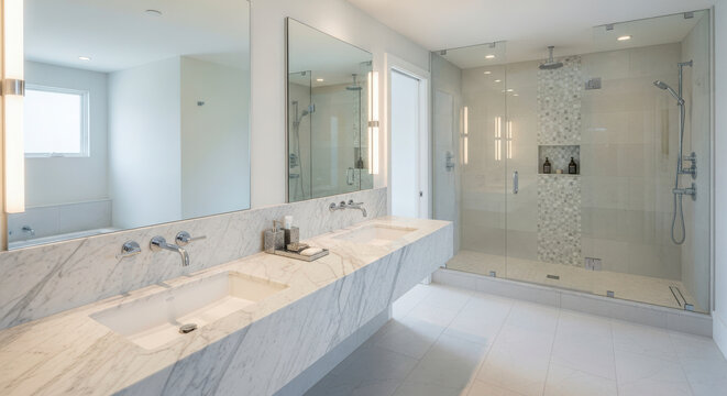Modern Luxury Master Bathroom Suite with Walk-In Shower