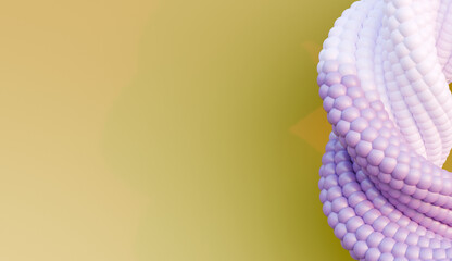 3rd render abstract background with twisted ball object 