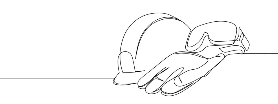 continuous line drawing of safety equipment clip art preview
