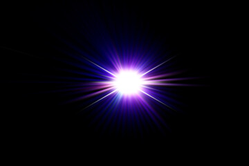 Bright light burst with colorful rays on a dark background.