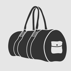 Barrel bag isolated on white background. Vector illustration