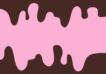 Brown and pink wavy abstract background. Brown and pink melted liquid drop background. Minimalist melted liquid drop.