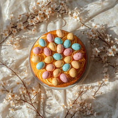 easter eggs in a basket