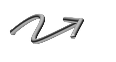 Fluid Metallic Tube Arrow Illustration