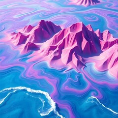 fantastic sea and mountains