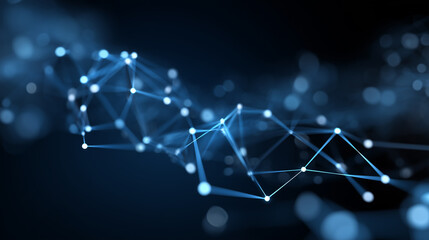 Digital Network Connections on Blue Background