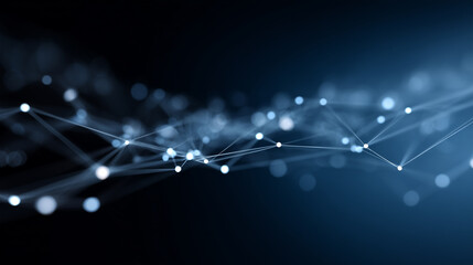 Digital Network Connections on Blue Background