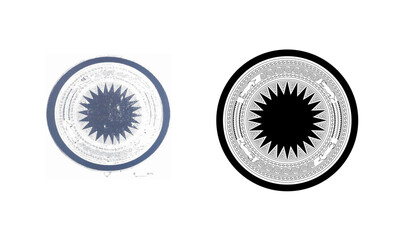 Ancient Vietnamese Đông Sơn Bronze Drum Pattern Vector Art