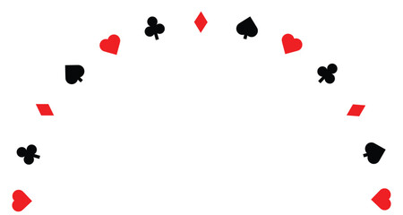 playing cards icons set both black and red isolated on transparent background