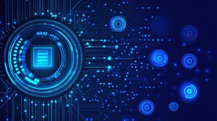 Abstract digital data processing and file storage concept