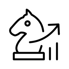 Strategic Growth Icon Chess Knight with Up Arrow © MDSalim