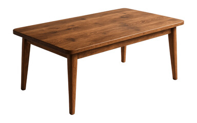 Fototapeta premium Rustic rectangular wooden dining table perfect for a cozy cottage setting.
