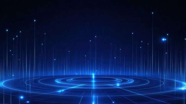 Abstract Blue Technology Visualization - Powered by Adobe