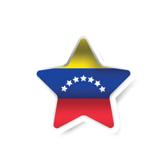 Star shape venezuela national flag sticker design