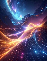 Abstract art of space and connected energy flows