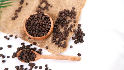 Coffee Beans Still Life: Rustic Aroma on White
