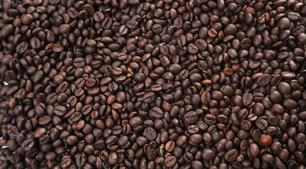 Roasted Coffee Bean Texture: Aromatic Background