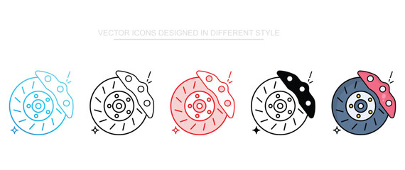 Disc Brake icon design with white background stock illustration