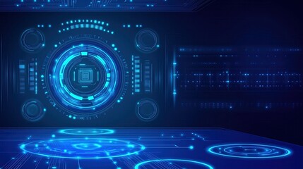 Futuristic digital interface display