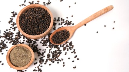 Black Pepper Still Life: Whole, Ground, and Spoon