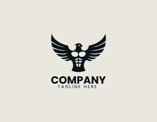 Fototapeta premium Mighty Musc Eagle vector logo illustration