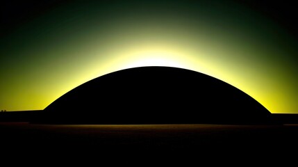 Obraz premium dome. Silhouetted architectural dome against a dawn sky, showcasing abstract monument shapes with gradient sunrise colors. real-estate listings.