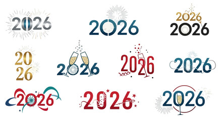 Happy New Year 2026 Celebration Graphics - Festive Designs for Year-End Festivities and Events